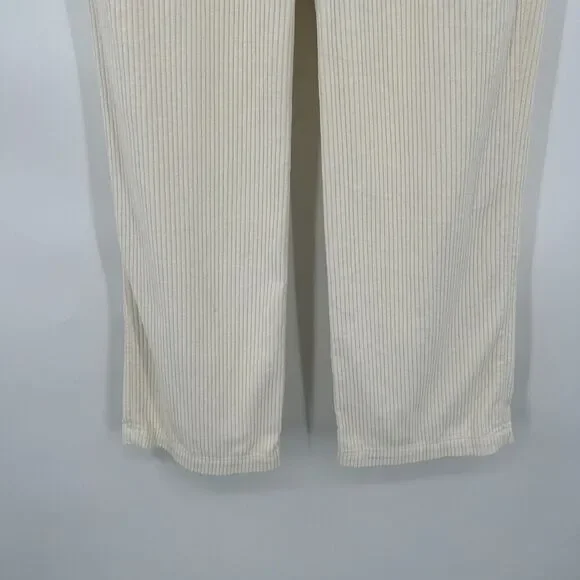 REFORMATION Ivory Ribbed Corduroy Wide Leg High Rise Button Fly Austin Pants 25 - Picture 5 of 9